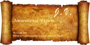 Janovszky Vince névjegykártya